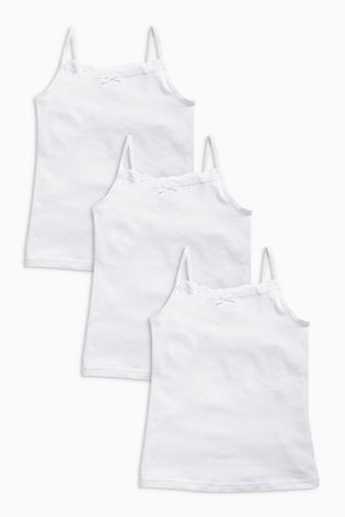 White Cami Vests Three Pack (3-16yrs)